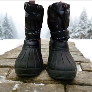 🥾 ❄️Black Camouflage Winter Boots Sz 9 T